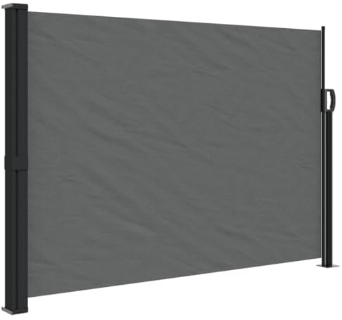 Seitenmarkise Ausziehbar 140x600cm,Seitenmarkise Dubai aus Polyester mit pu Beschichtung un Stahl Aluminium,Anthrazit, Seitenmarkis,für Balkon,Garten
