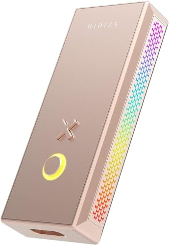 Hidizs S10 Kopfhörer-Verstärker mit einseitigem und symmetrischem MQA-Dongle, MQA 16X, DSD256, tragbarer Audio-Dekodierungsverstärker mit RGB-LED-Licht für Android, Windows, Mac OS, iPad OS, iOS