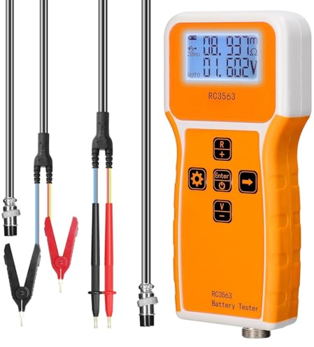 Candeon Batterie Innenwiderstands Tester, 200Ω 100V Batteriespannungs InnenwiderstandsmessgeräT, Batterietester Innenwiderstand MessgeräT Innenwiderstandstester FüR Blei-SäUre, Lithium-Ionen Batteries