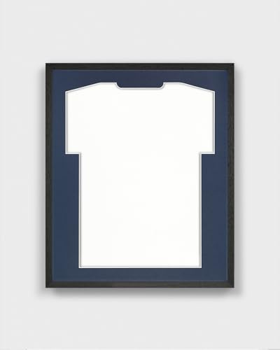 ARTIS - Bilderrahmen für Trikot - Trikotrahmen Fußball aus Holz - Objektrahmen 52,5x62,5x3 cm - Handball, Volleyball Trikot Rahmen – Jersey Frame für Sporttrikots – Frametheshirt Basic Schwarz