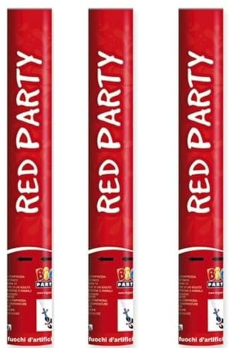 3x Cannone Tubo Sparacoriandoli CORIANDOLI ROSSO - TUBO lancia coriandoli da 40cm - per compleanno, anniversario, promessa, matrimonio, matrimonio civile, laurea, feste o party