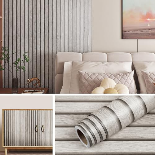 Livelynine Stick on Wood Effect Wallpaper 3D for Walls 90CMx500CM Beige Wood Panel Wallpaper Bedroom Bathroom Light Oak Panelling Wall Paper Roll Light Vinyl Wrap for Kitchen Cupboards Sticky Back
