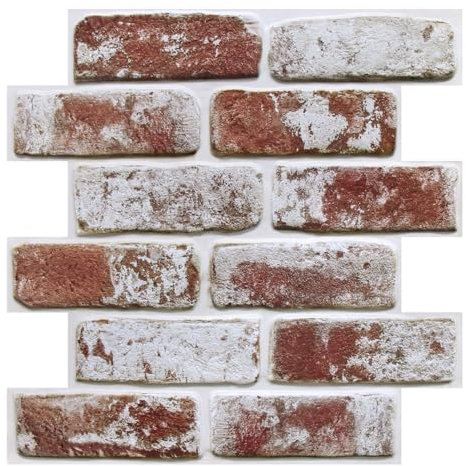 COMSTICKC Paneles de Pared 3D Autoadhesivos Ladrillo Rojo, 10 Piezas, 30 x 30 cm, 3D Ladrillo Papel Pintado Adhesivos, PVC 3D Decorativo Panel de Pared para Salón Oficina Cocina,Impermeables