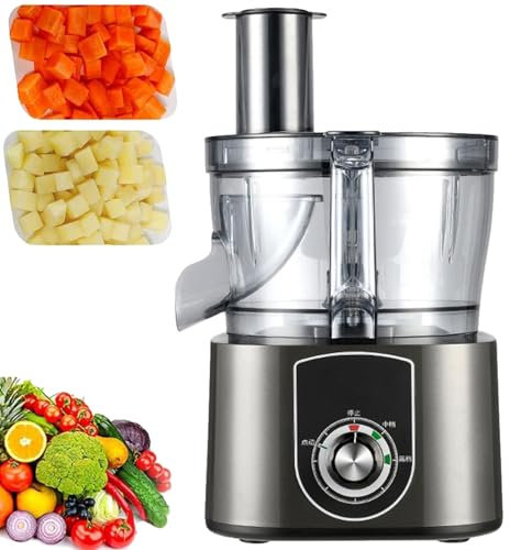 Licuadora de frutas y verduras para cocina, procesador de alimentos, picadora eléctrica, cortadora de frutas y verduras para cocina, máquina para hacer cubos, con base antideslizante, ideal para el