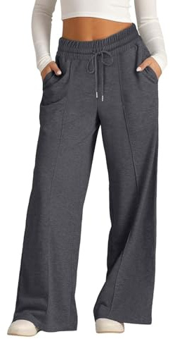 Girls Wide Leg Joggers with Drawstring Kids Tracksuit Bottoms Elastic High Waist Straight Leg Baggy School Trousers Solid Color Oversized Sweatpants Pockets