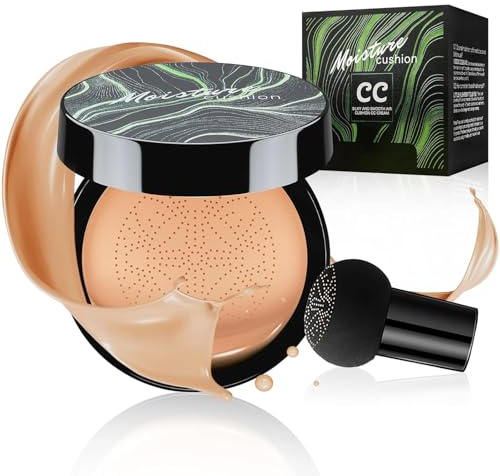 Mushroom Head Air Cushion CC Cream, svamphuvud luftkudde CC kräm, BB-kräm fuktgivande och ljusande kudde Foundation Concealer Make Up Beauty Cream (03#Medium, 20G)