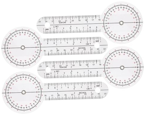 Cabilock Righello Goniometro in Pvc Trasparente Goniometro Per Dita Design Pieghevole Misurazione Angolare Ortopedica