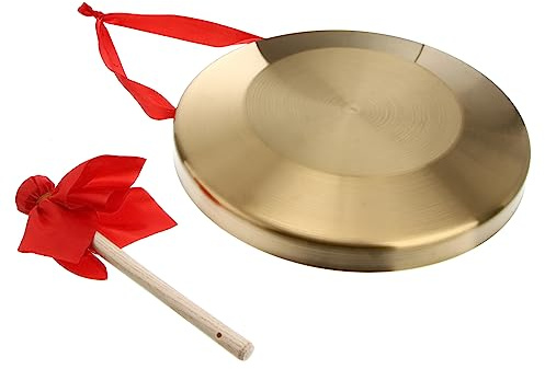 Milisten Gong De Mano De Cobre 32 Cm Mazo, Instrumento De Percusión Para Niños, Adecuado Para Clases De Música y Entretenimiento En Casa