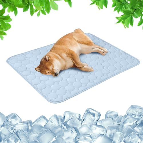 Generisch Kühlbett für Hunde, 2025 Neu Die Innovative Kühlmatte Für Hunde, Selbstkühlende Hundematte Dog Cooling Mat Pad Kühlmatte für Hund Katze Eiskühler Stoff für Sommer (Hellblau, M)