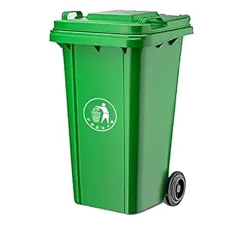 AMAZWI Contenedor Basura Exteriores Contenedor Basura Con Tapa, Bote Basura Con Asas, Bote Basura For Cocina, Patio, Terraza O Garaje(120L)