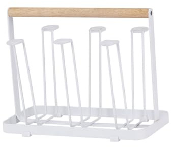 PERSELOSO Weißer Holz Holz Gläserhalter Weinregal Platzsparend Küchen Organizer Für Haushalt Hotel Robust Stabile Aufbewahrung Unter Schrank Modernes Design Für Weingläser Und Schüsseln
