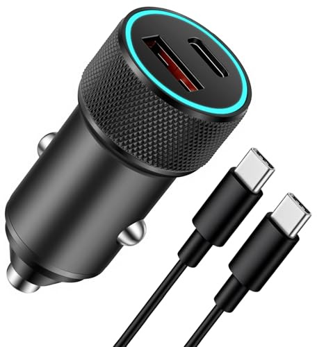 Adiwo 100W Zigarettenanzünder USB C PD & QC3.0, USB-C Kfz Ladegerät, 12V USB Adapter Auto ladegerät Zigarettenanzünder, Mini USB C Autoladegerät, Car Charger für iPhone, Samsung, Xiaomi, iPad usw.