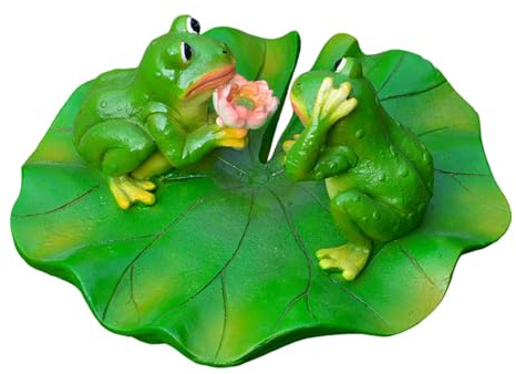 LAGUOE Rane galleggianti artificiali all'aperto artigianato artificiale verde galleggiante rane forniture da giardino figure stagno decorazioni casa per salotti casa per uffici moderni per scaffali