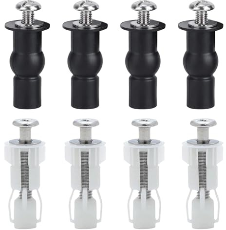 8 Pièces Fixation Cuvette WC, Fixation Abattant WC, Boulons de Fixation de Siège de Toilette, Fixation de Siège de Toilette pour Accessoires de Charnière de Montage en Haut de la Toilette