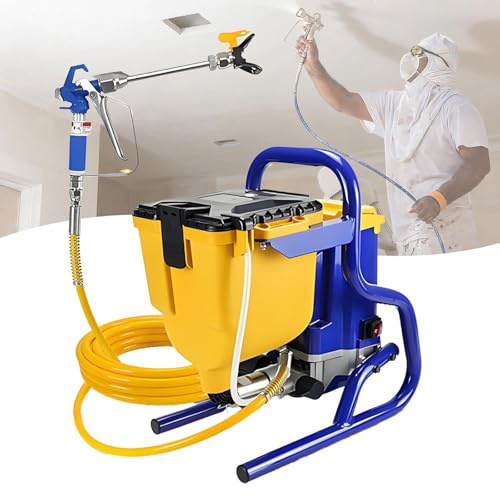 Sprayer Pittura Senz'aria 1800W - Pistola a Spruzzo Elettrica Professionale per Progetti Fai-da-te su Pareti Interne & Esterne, Soffitti, Metallo, Recinzioni, con Pressione Regolabile 20MPa,Tubo 8M