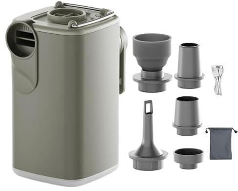 Luftpump För Uppblåsbara Portabel Uppladdningsbar Inflator med Campinglampa | Liten Luftmadrasspump För Madrasser, Flotte, , Resor, Sport, Stranden, Vägkanten, Utomhusbruk