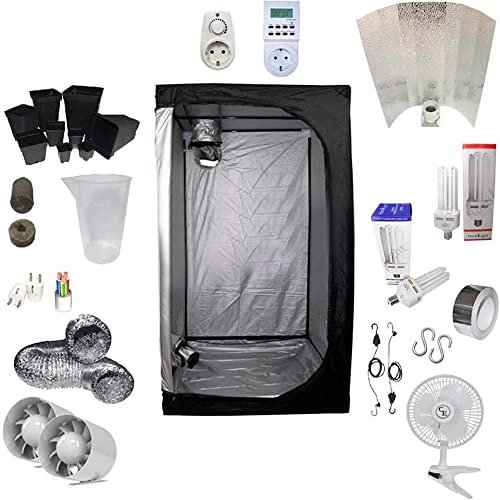 Kit Coltivazione Indoor 125W CFL Crescita e Fioritura - Grow Box 80x80x160