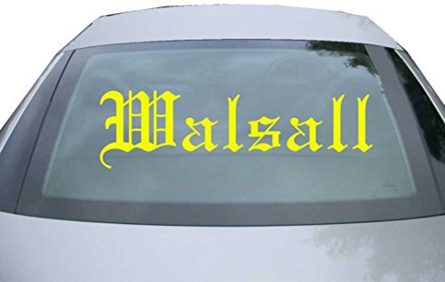 Indigos UG Auto Aufkleber Walsall neongelb - 600x171 mm - selbstklebender Sticker für Auto, Fenster, Bus oder LKW - UV-beständig & wetterfest - Tuning