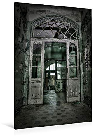Premium Textil-Leinwand 80 x 120 cm Hoch-Format Beelitz Frauen Sanatorium (Tür) | Wandbild, HD-Bild auf Keilrahmen, Fertigbild auf hochwertigem Vlies, Leinwanddruck von Stanislaw´s Photography