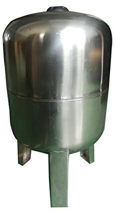 Bricoferr Vaso de expansión acero inoxidable 50L, depósito de presión 8bar, calderín grupo de presión doméstico, BFG50L, Gris