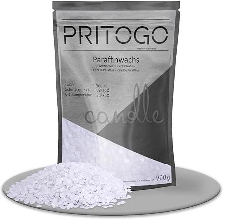 Pritogo Paraffinwachs Kerzenwachs für Kerzen zum Gießen (3,5kg) weiß - Made in Germany - Wachs-Granulat Pastillen Vollraffiniert - Markenqualität