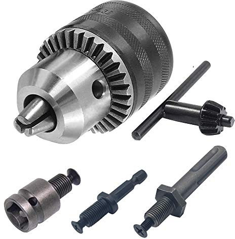 Bestgle 1.5-13mm Drill Chuck Adapter Mount 1/2-20UNF Quick Change Connect Conversion Chuck with 1/4 Quick Change Hex Shank, SDS-Plus Shank and 1/2 Square Female Adapter