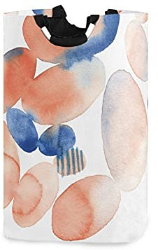 LDIYEU Orange Aquarellkunst Großer Wäschekorb Faltbar Wasserdicht Wäschesammler Vorratsbehälter Laundry Baskets Aufbewahrungskorb für Kinderzimmer Badzimmer