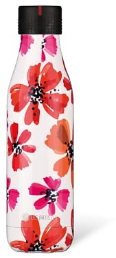 LES ARTISTES Paris A-8175 Bottle'Up, 500 ml, Gourde isotherme sans BPA, Réutilisable, Garde au chaud 12h et au froid 24h, Acier Inoxydable, Design Petals