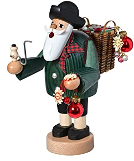 KWO Thüringer Hausierer - 20 cm Räuchermännchen, Keramik, Braun