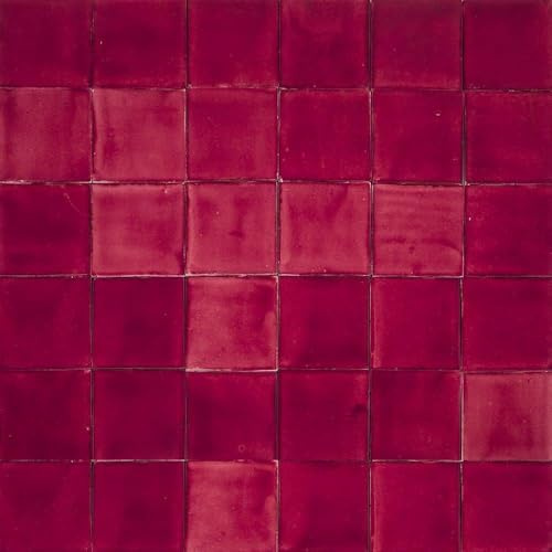 Cerames rote mosaikfliesen einfarbigen Rosa Mexicano - mexikanische keramik mosaik fliesen, Mexiko Fliesen für Küche, Badezimmer Eine Packung von 90 rosafarbener Amarant fliesen 10,5x10,5cm