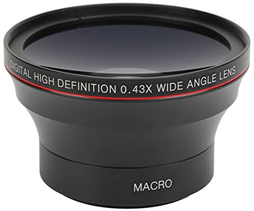 Bewinner Objectif Grand Angle HD, 55 Mm 0,43 X Technologie de Revêtement en Verre Optique Objectif Grand Angle Compatible avec Tous Les Objectifs avec Un Diamètre de Filetage de 55 Mm