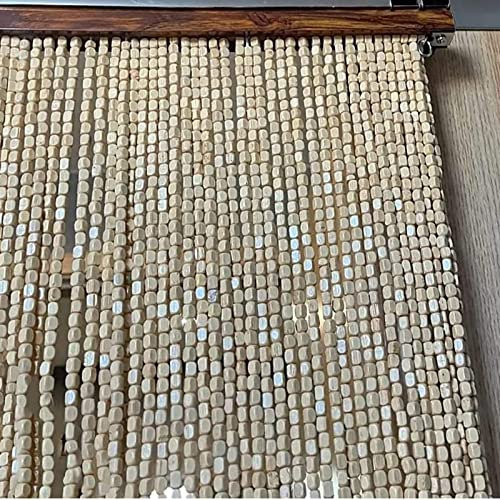 Wooden Beaded Bamboo Door Curtain,Beaded Fly Screen Door Curtain,Hanging Screen Doorway Room Divider,Divider Curtain String Screen Panel,For Partition Living Room,Custom (80 strands (80x220cm))