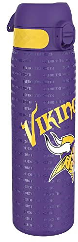 Ion8 NFL Minnesota Vikings Acciaio Leggera, 600ml/20oz, Non Isolata, A Tenuta Stagna, Facile Da Aprire, Chiusura Sicura, Lavabile In Lavastoviglie, Coperchio A Scatto, Adatta Ai Portabicchieri