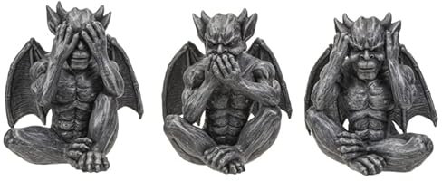 Pacific Giftware Hear, See, Speak No Evil Gargoyles Figurine, 5.98-inch Height, Resin, Table Decoration