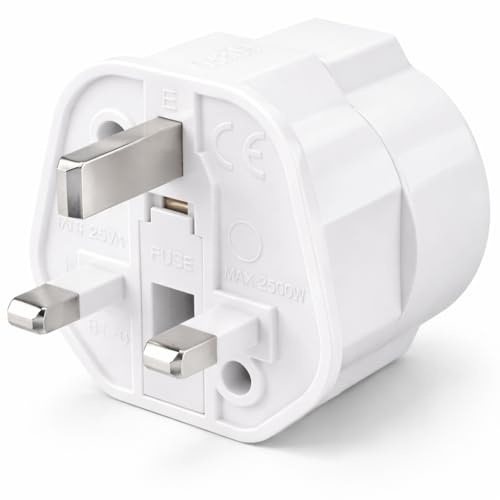 Adaptador de Enchufe Inglés a Español/Europeo BIGMIX® | Fácil de Usar, Ligero y Compacto sin comprometer su Durabilidad