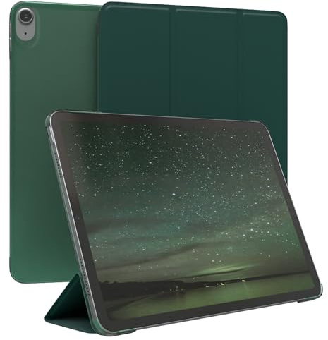 EAZY CASE - Schutzhülle für iPad Air 4 / Air 5 Hülle 10,9 Smart Cover Tablet Case Smartcase zum Aufstellen Klapphülle mit Standfunktion Sleep Wake Up Funktion Tasche Kunstleder Etui Nacht Grün