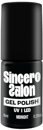 Sincero Salon - Premium UV Gel Nagellack Midnight - Farbgel für Nägel - Auftrag von 1 oder 2 Schichten - Stark Pigmentiert - Gel Polish - Schwarz