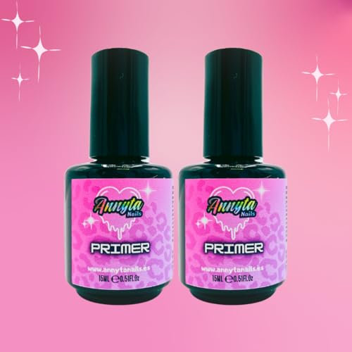 Pack 2 Primer 15ml | Sin ácido | Fabricado en España | Para uñas de gel y uñas acrilicas | Máxima adherencia | AnnytaNails