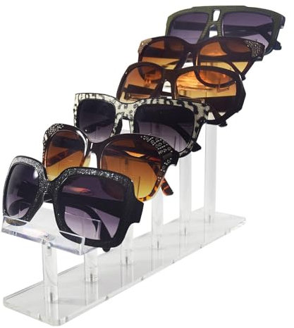 Yorajuy Sonnenbrillenständer, Acryl-Sonnenbrillendisplay - Klarer, abgestufter Acryl-Präsentationsständer | Brillendisplay, Sonnenbrillenständer, Brillenständer für Zuhause, Schlafzimmer,