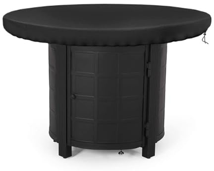 Feuerplatte Schutzhülle, 100cm Rund, Wasserdicht & Anti-UV 420D Grillplatte Abdeckung, Schwarze Wasserbeständige Abdeckplane für Feuerplatte, Grillplatte und Feuertonne