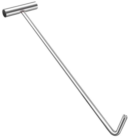 Chiavi di sollevamento per botola in acciaio inox, gancio con maniglia a T per fosse settiche/fabbriche, porta di tapparelle domestiche, strumento versatile e pratico (80 cm)