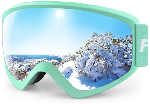 Findway Skidglasögon barn, skidor snowboard glasögon glasögonbärare snowboardglasögon snöglasögon speglade för junior pojkar flickor tonåringar – 3 4 5 6 7 8 9 10 11 12 13 14 år – OTG 100 % anti-UV