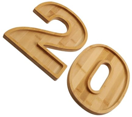 ABOOFAN 20th Anniversary Party Tray Wooden Fillable Charcuterie Board Bamboo Letters Serving Food Tray for Snacks
