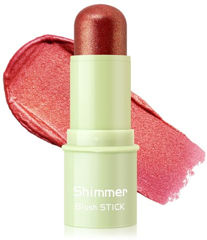 Boobeen Maquillage Crème Blush Stick, Blush Nacré Léger et Imperméable à L'eau, Facile à Estomper