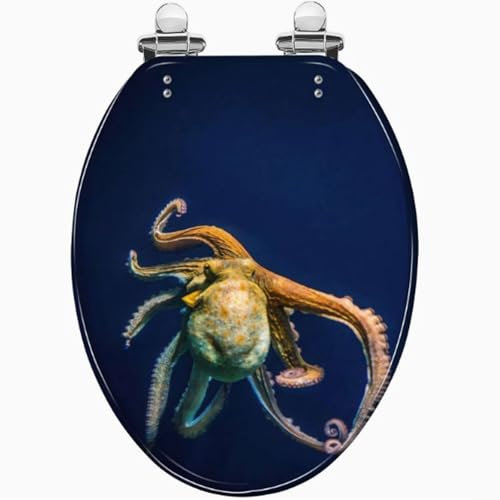Zenithuxe Toilettendeckel mit Absenkautomatik O WC Sitz.Klodeckel Quick-Release-Funktion,Antibakterielle.Einfache Montage und Sauber.Belastbarkeit von 150kg.