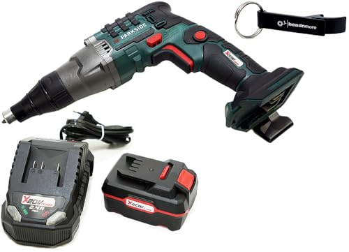 HEADNMORE® Pack - 1x Perceuse-visseuse sans fil PARKSIDE® 20 V PTBSA 20 + 1x Porte-clés HEADNMORE® (1x batterie 4Ah)