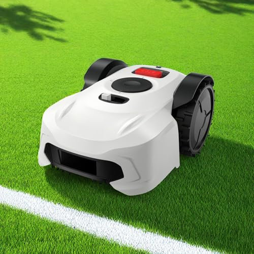 WEIMILOR Perimeter Wire Frees Vision Robotic Lawnmower 0.49 Acre. Ft, Automatic Lawnmower APP Control with Schedule, Self-Charging, Bluetooth Wi-Fi Connect, Cut to Edge