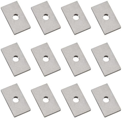 Tuercas cuadradas M5 de acero inoxidable 304, tuercas rectangulares, sujetadores de rosca para maquinaria y muebles, conector de 16 x 10 x 4 mm (paquete de 12)