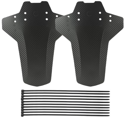 Parafanghi MTB Set di 2, Protezione Anteriore e Posteriore in Fibra di Carbonio per Mountain Bike da 29 Pollici, Compatibili con Ruote da 20, 24, 26, 27.5, 29 Pollici, Design Leggero e Resistente