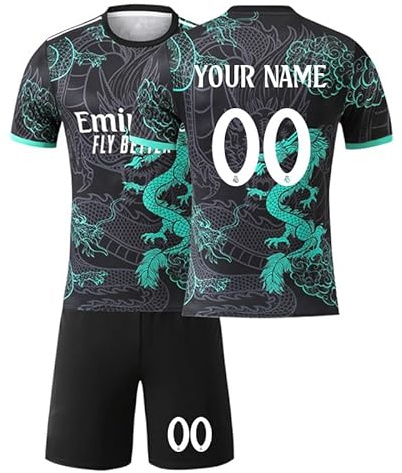R. M. Football Kits for Boys Personalised Football Kit with Name Number Custom Jersey Shirts & Shorts Set for Men Football Gifts for Kids Adult #21